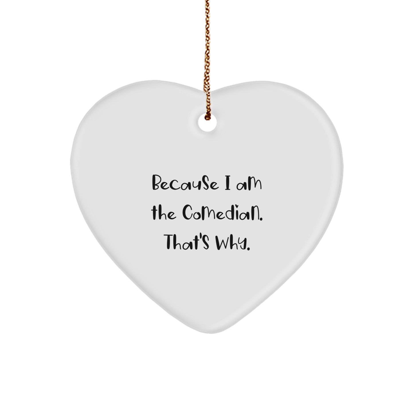 Funny Comedian Heart Ornament Gifts from Friends, Comedian Lover Christmas Unique Gifts, Heart Shaped Ornament - Image 1