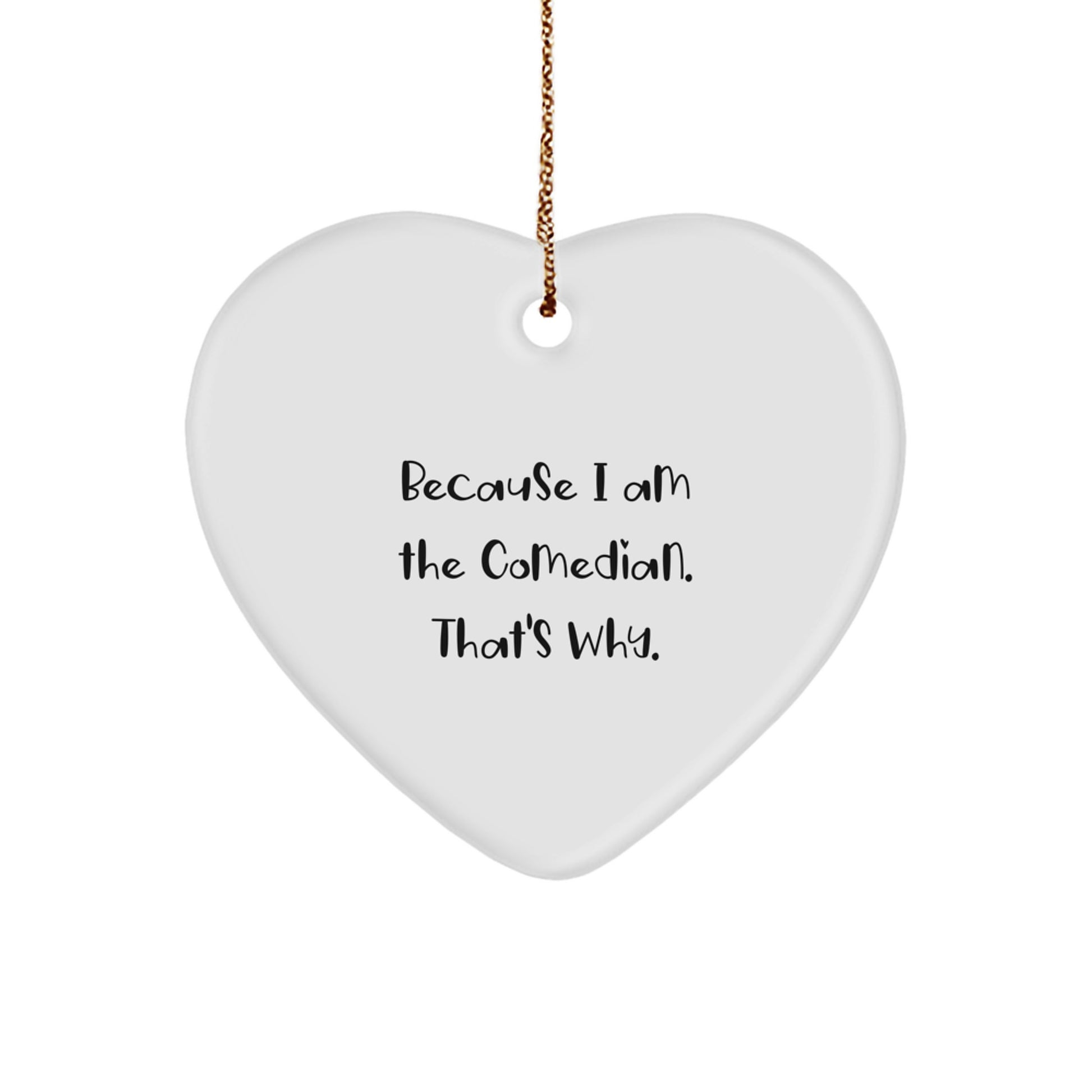 Funny Comedian Heart Ornament Gifts from Friends, Comedian Lover Christmas Unique Gifts, Heart Shaped Ornament - Image 1