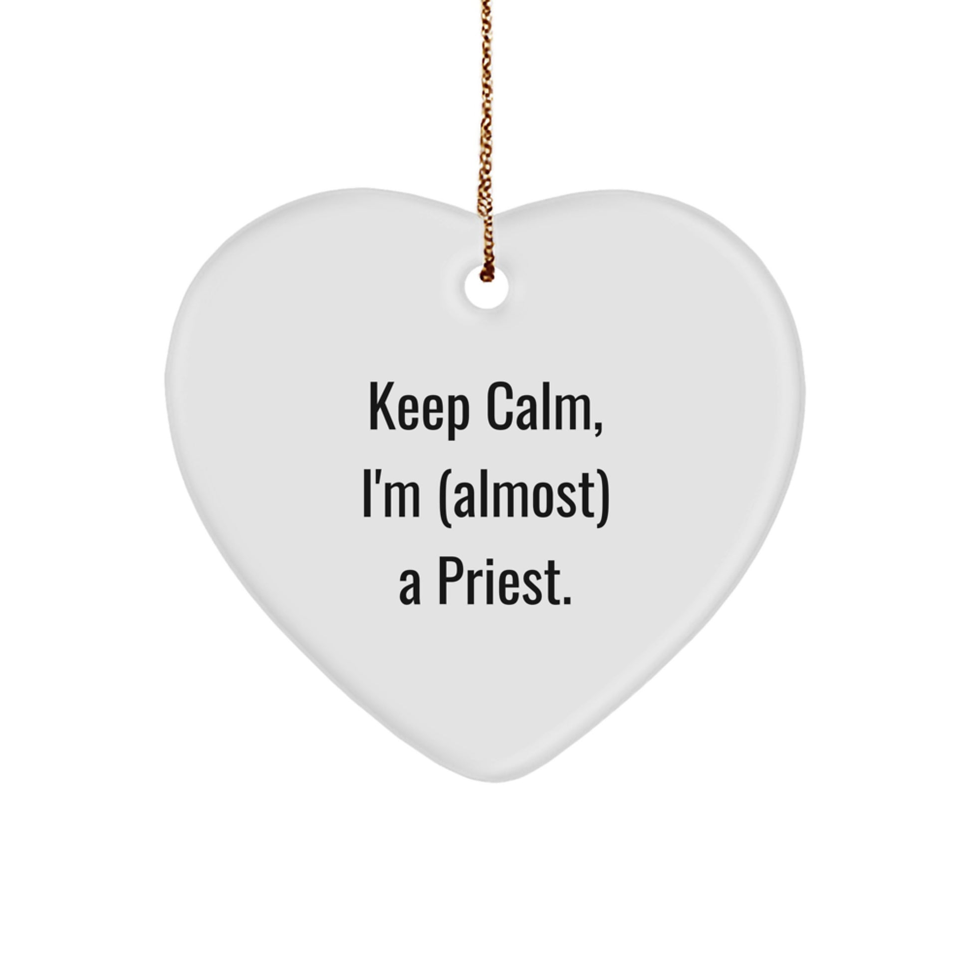 Funny Priest Gifts for Christmas, Heart Ornament Keepsake, Gifts from Friends, Family, Coworkers to Priest, Priest Heart Ornament - Image 1
