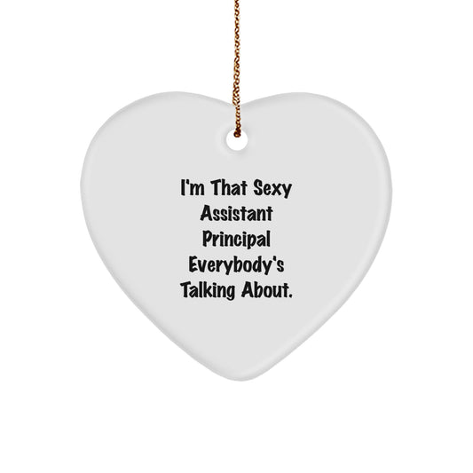 Sexy Assistant Principal Gifts, Funny Heart Ornament for Assistant Principals, Perfect Christmas Unique Gift for Friends, Family, or Coworkers - Image 1