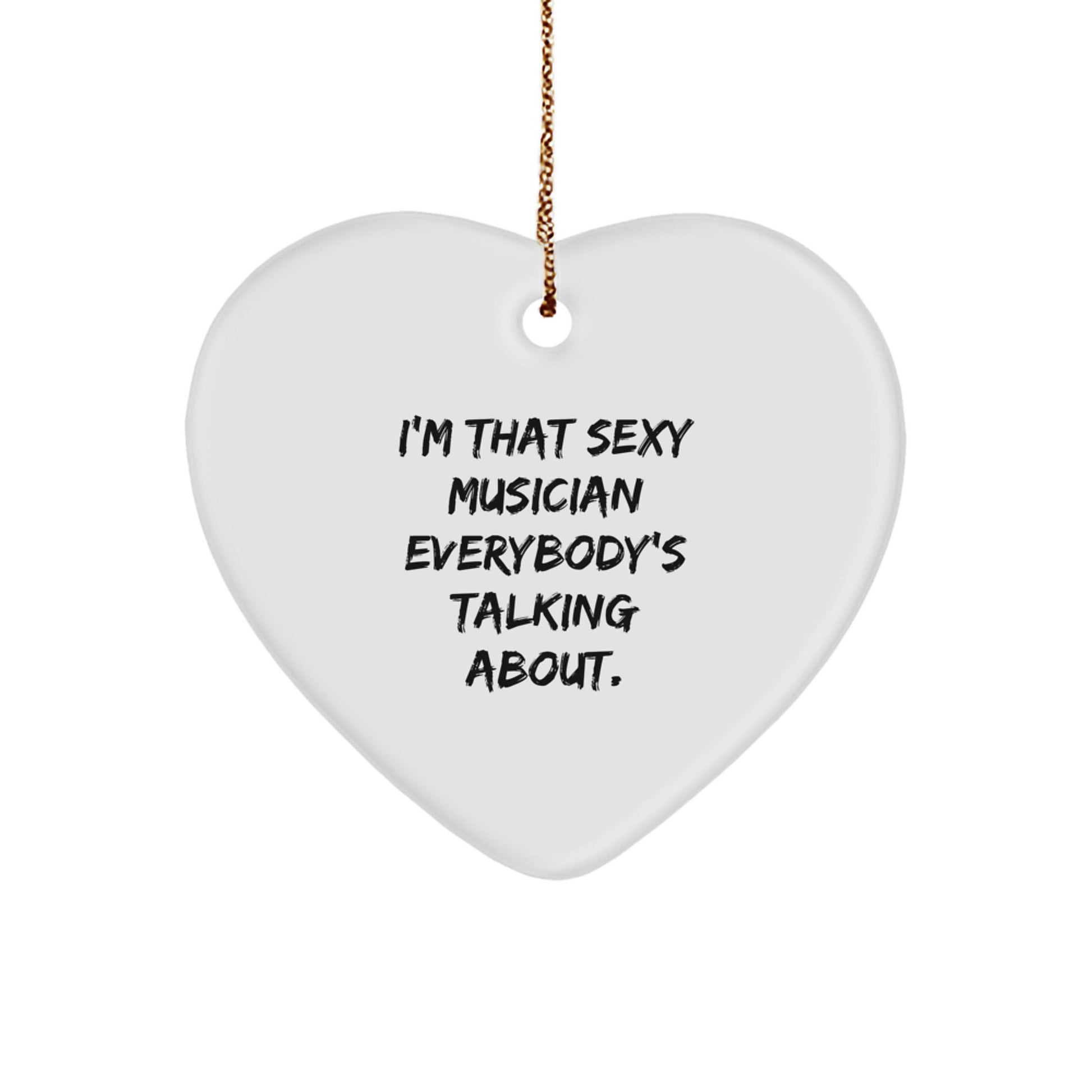 Funny Musician Gifts for Men Christmas Unique Heart Ornament from Friends - Image 1