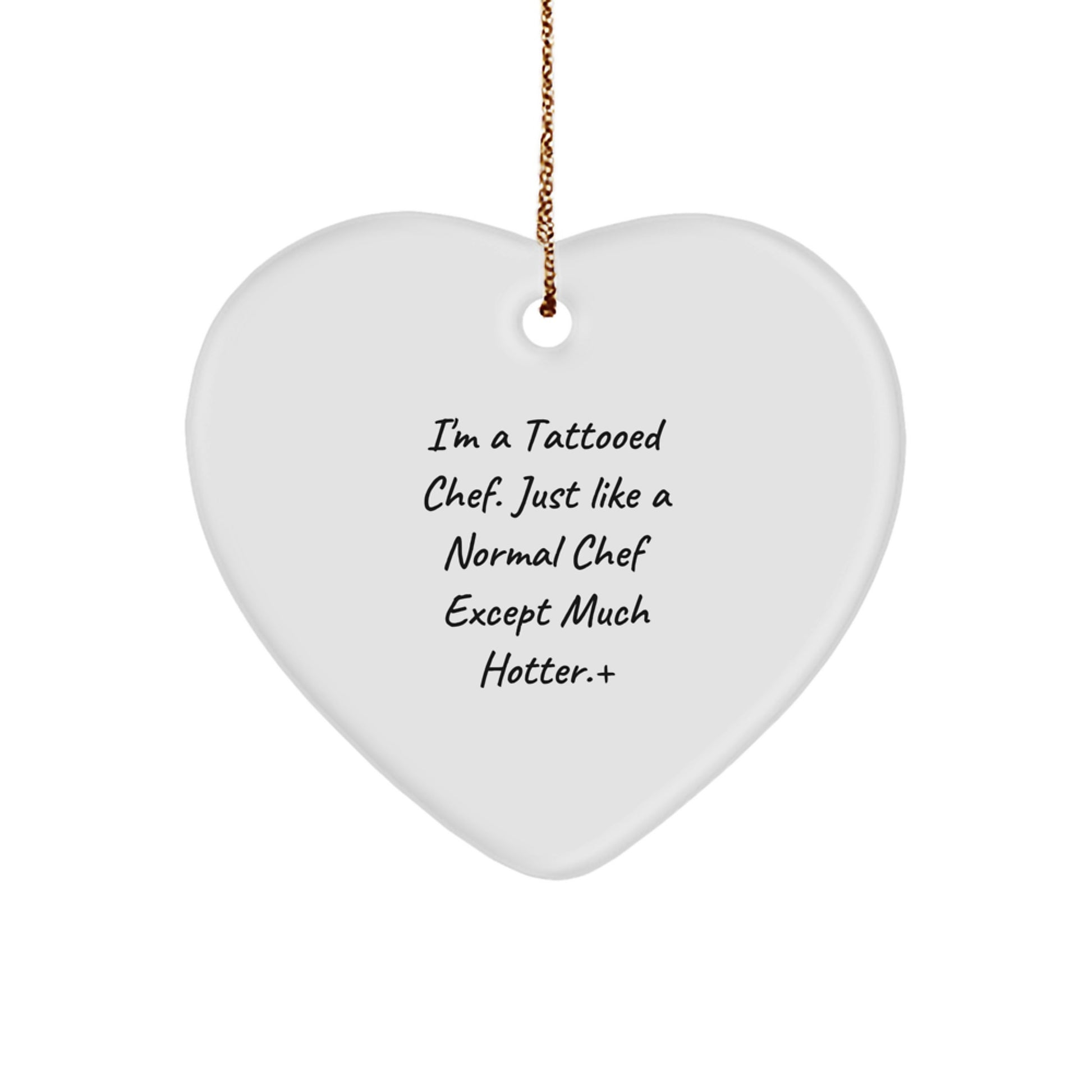 Funny Chef Heart Ornament Gifts from Men Friends to Men Chefs for Christmas - Image 1