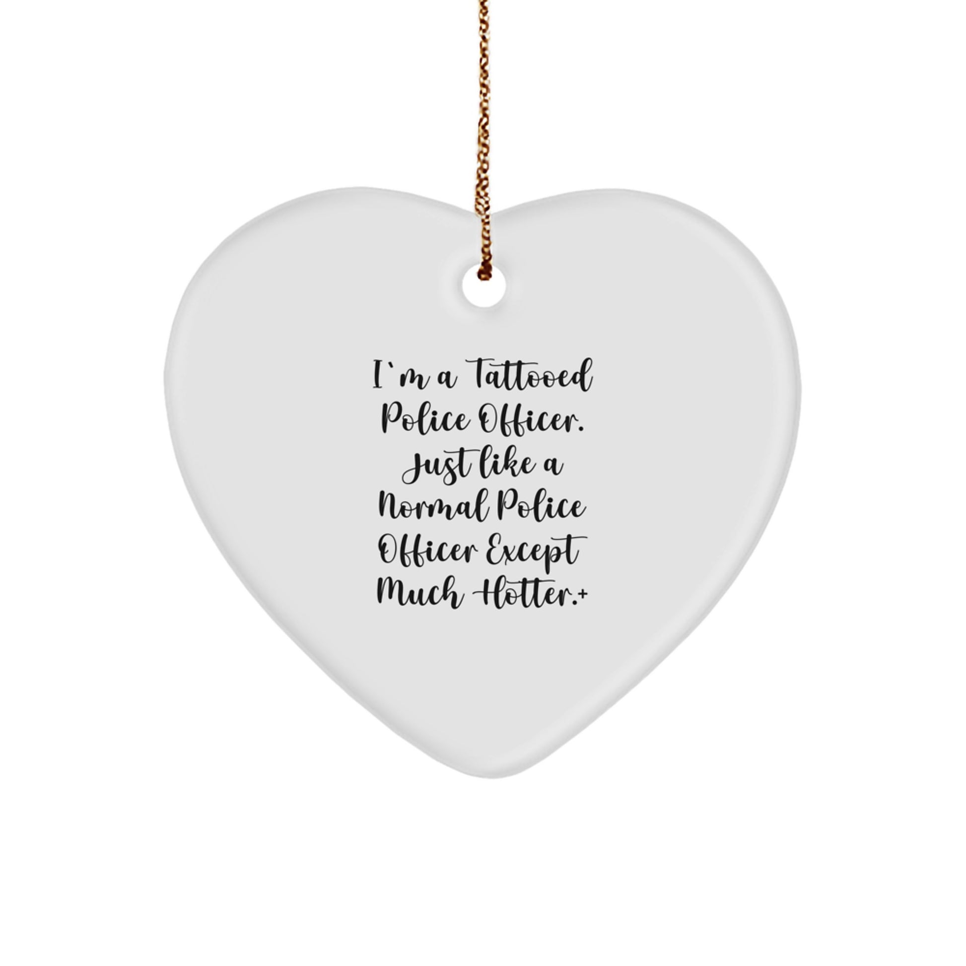 Funny Police Officer Heart Ornaments Gifts from Men for Women Friends Family Christmas Unique Ideas - Image 1