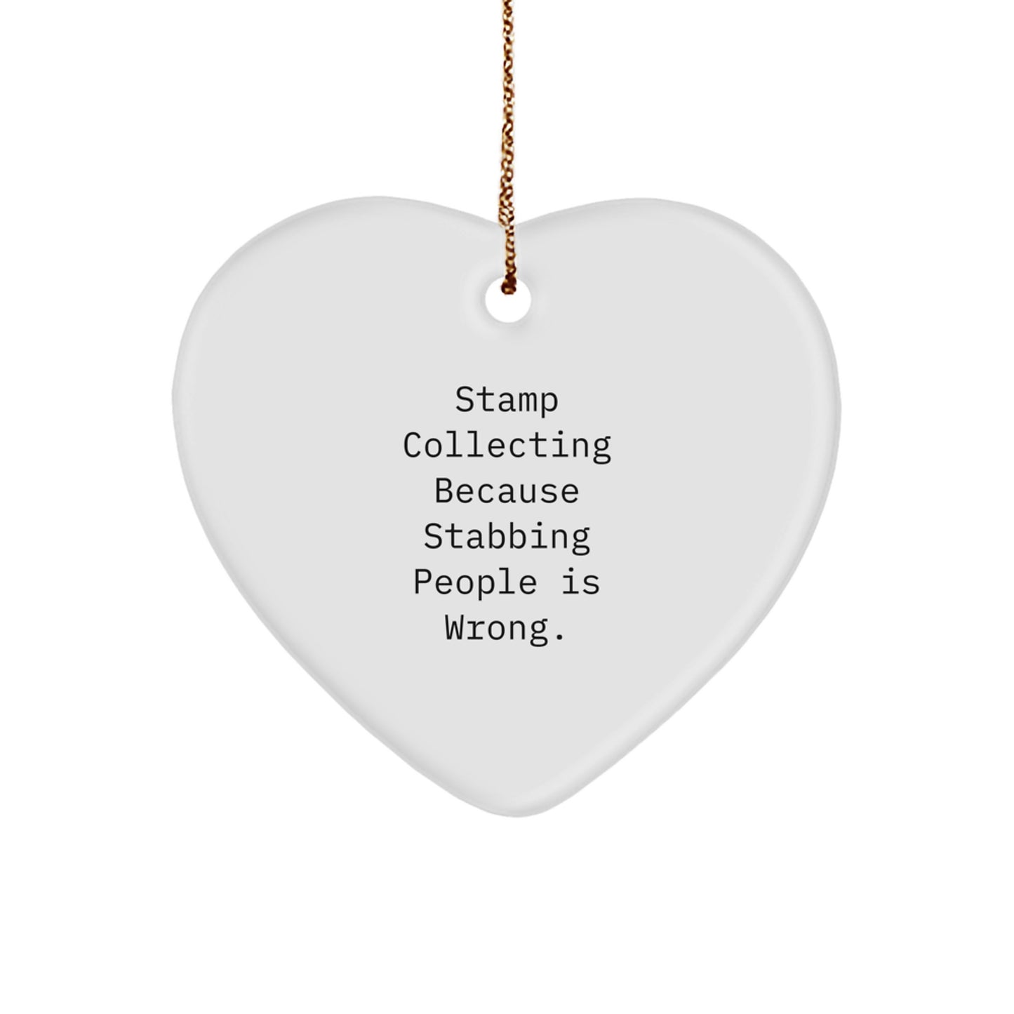 Funny Stamp Collecting Heart Ornament Gifts from Friends for Stamp Collecting Enthusiasts at Christmas