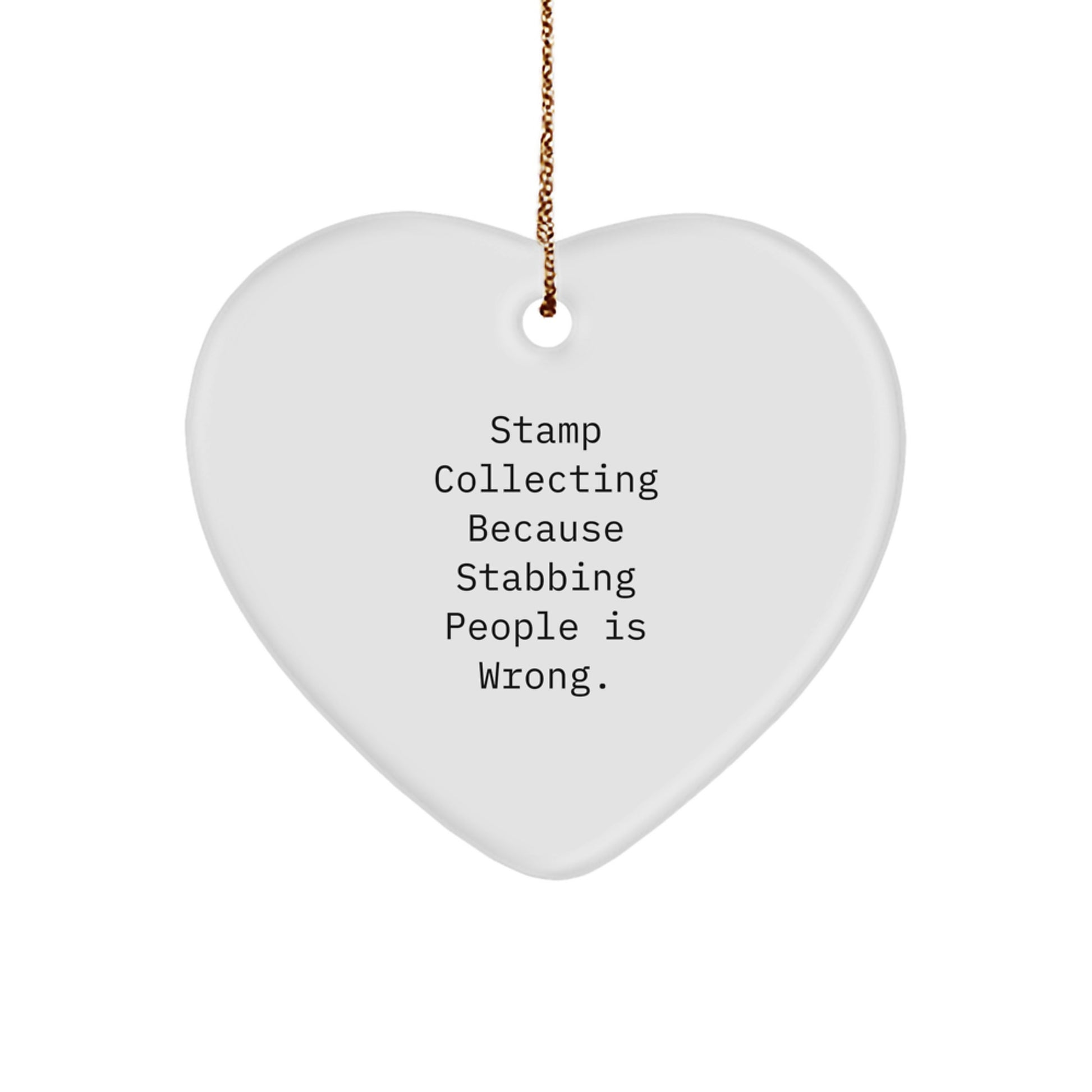 Funny Stamp Collecting Heart Ornament Gifts from Friends for Stamp Collecting Enthusiasts at Christmas