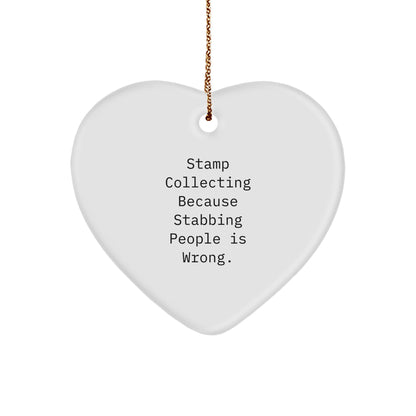 Funny Stamp Collecting Heart Ornament Gifts from Friends for Stamp Collecting Enthusiasts at Christmas