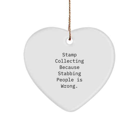 Funny Stamp Collecting Heart Ornament Gifts from Friends for Stamp Collecting Enthusiasts at Christmas