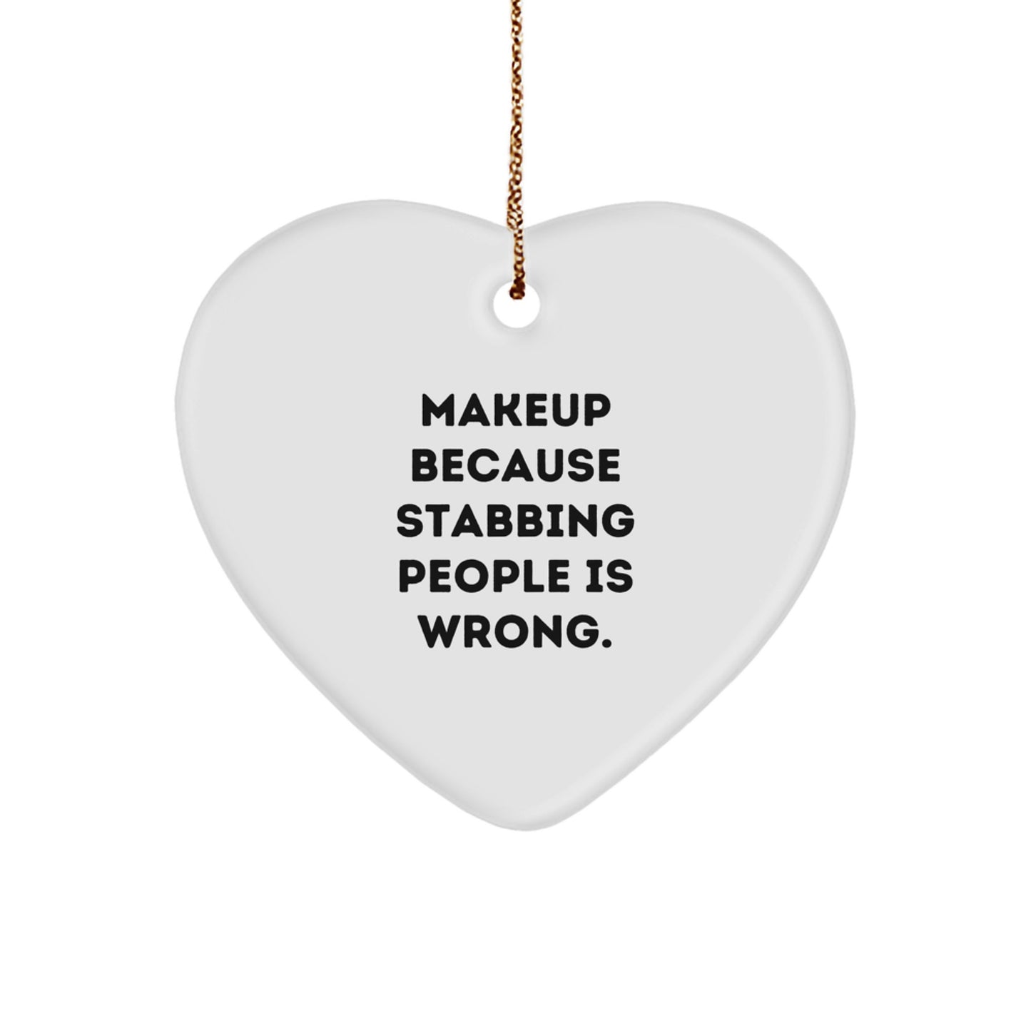 Funny Makeup Lover Heart Ornament Gifts from Friends for Women on Christmas - Image 1