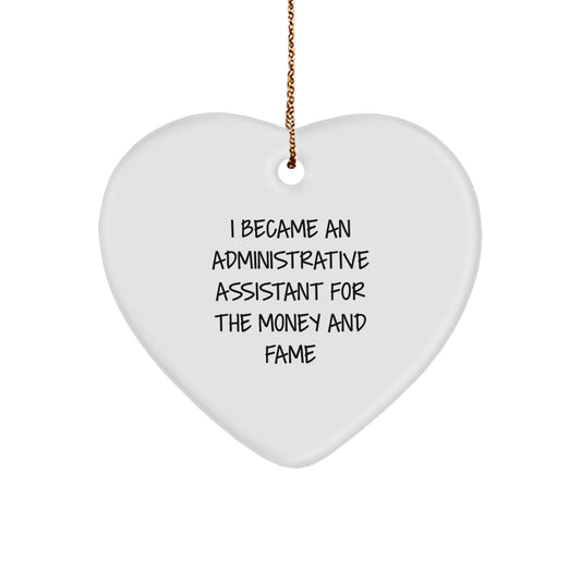 Gifts from Coworkers for Administrative Assistants - Heart Ornament, Funny Quote, Christmas Unique Gifts - Image 1