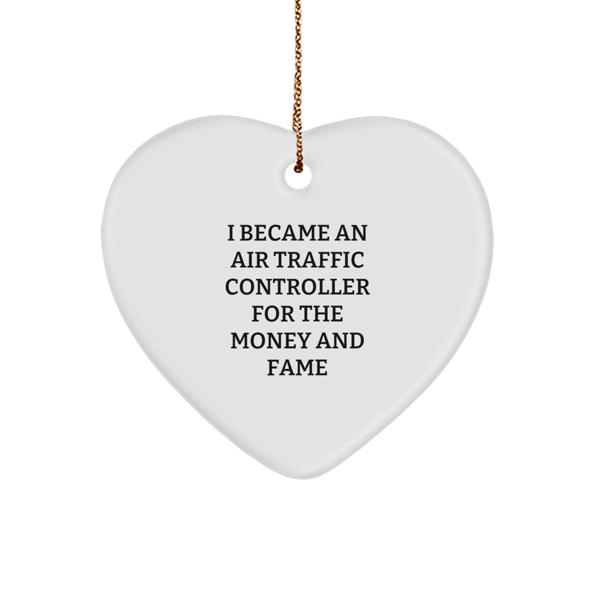 Funny Air Traffic Controller Gifts from Friends, Inspirational Heart Ornament for Air Traffic Controller, Christmas Unique Gifts - Image 1