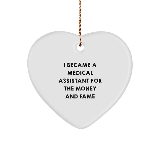 Funny Medical Assistant Gifts, Heart Ornament for Medical Assistant Friends, Christmas Unique Gifts from Men to Medical Assistant Women - Image 1