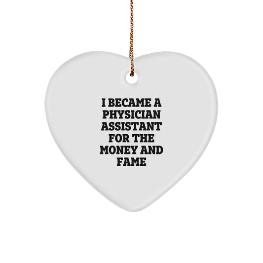 Funny Physician Assistant Gifts from Men, Unique Heart Ornament for Physician Assistant, Christmas Unique Gifts - Image 1