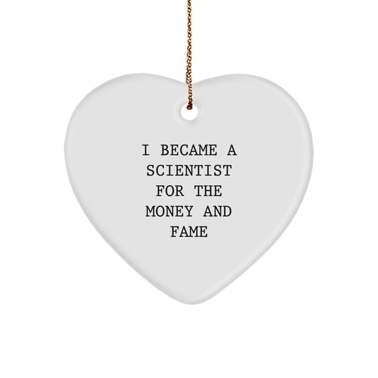 Funny Scientist Heart Ornament Gifts from Friends and Family for Christmas Unique Scientist - Image 1