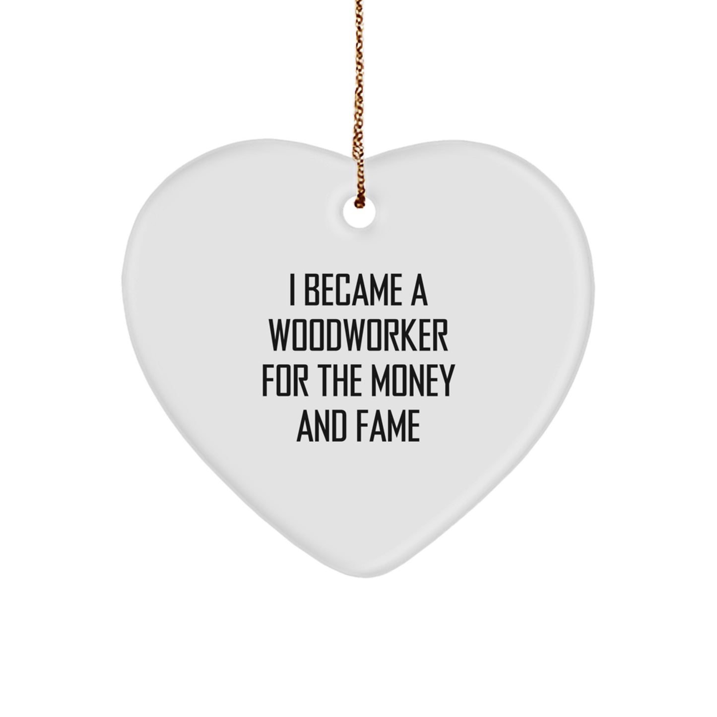 Funny Woodworker Gifts from Family, Heart Shaped Ornament for Woodworker Men, Unique Christmas Unique Gifts for Woodworkers - Image 1