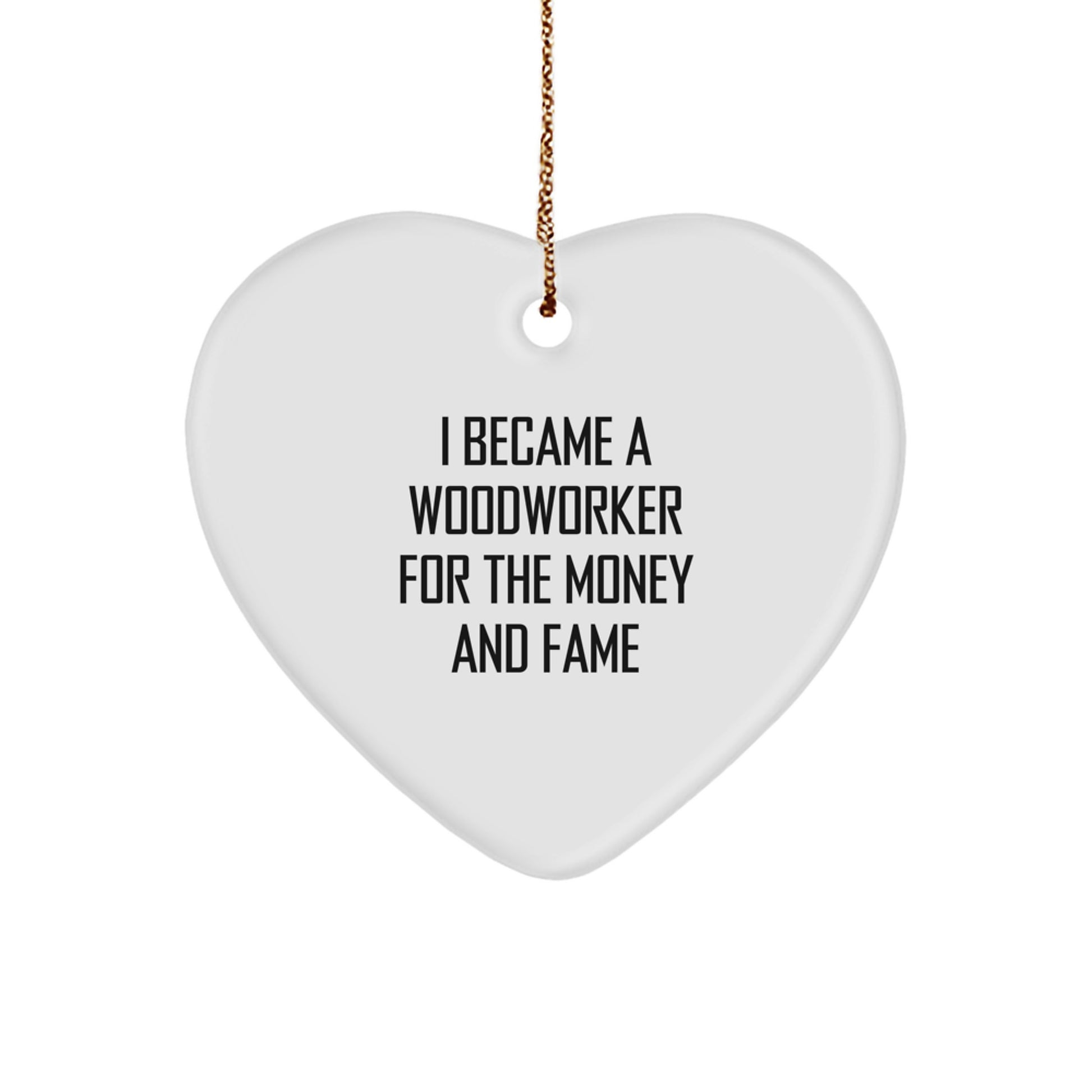Funny Woodworker Gifts from Family, Heart Shaped Ornament for Woodworker Men, Unique Christmas Unique Gifts for Woodworkers - Image 1