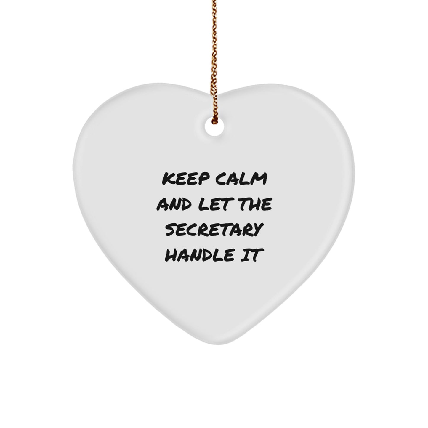 Funny Secretary Heart Ornament Gifts from Men to Women Coworkers Friends Family - Christmas Unique Office Decorations - Image 1
