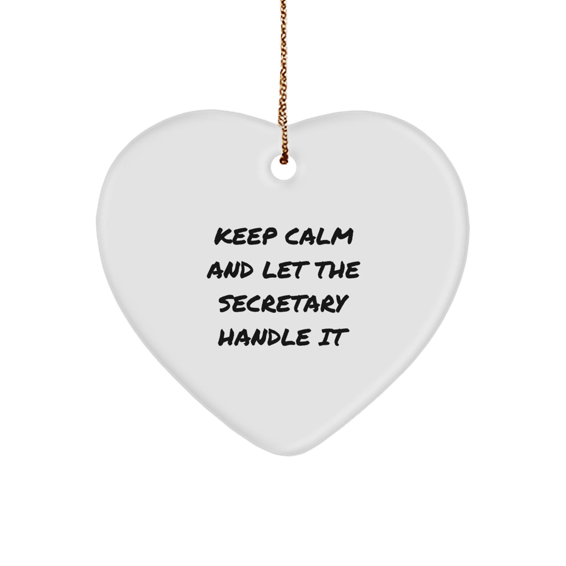 Funny Secretary Heart Ornament Gifts from Men to Women Coworkers Friends Family - Christmas Unique Office Decorations - Image 1