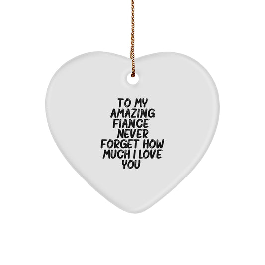 Funny Fiance Gifts from Men to Women - Heart Ornament 'To My Amazing Fiance' - Unique Christmas Unique Gifts for Fiance - Image 1