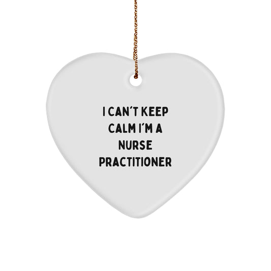 Funny Nurse Practitioner Gifts from Men - Heart Ornament for Christmas Unique Gifts for Nurse Practitioner Friends Family - Image 1