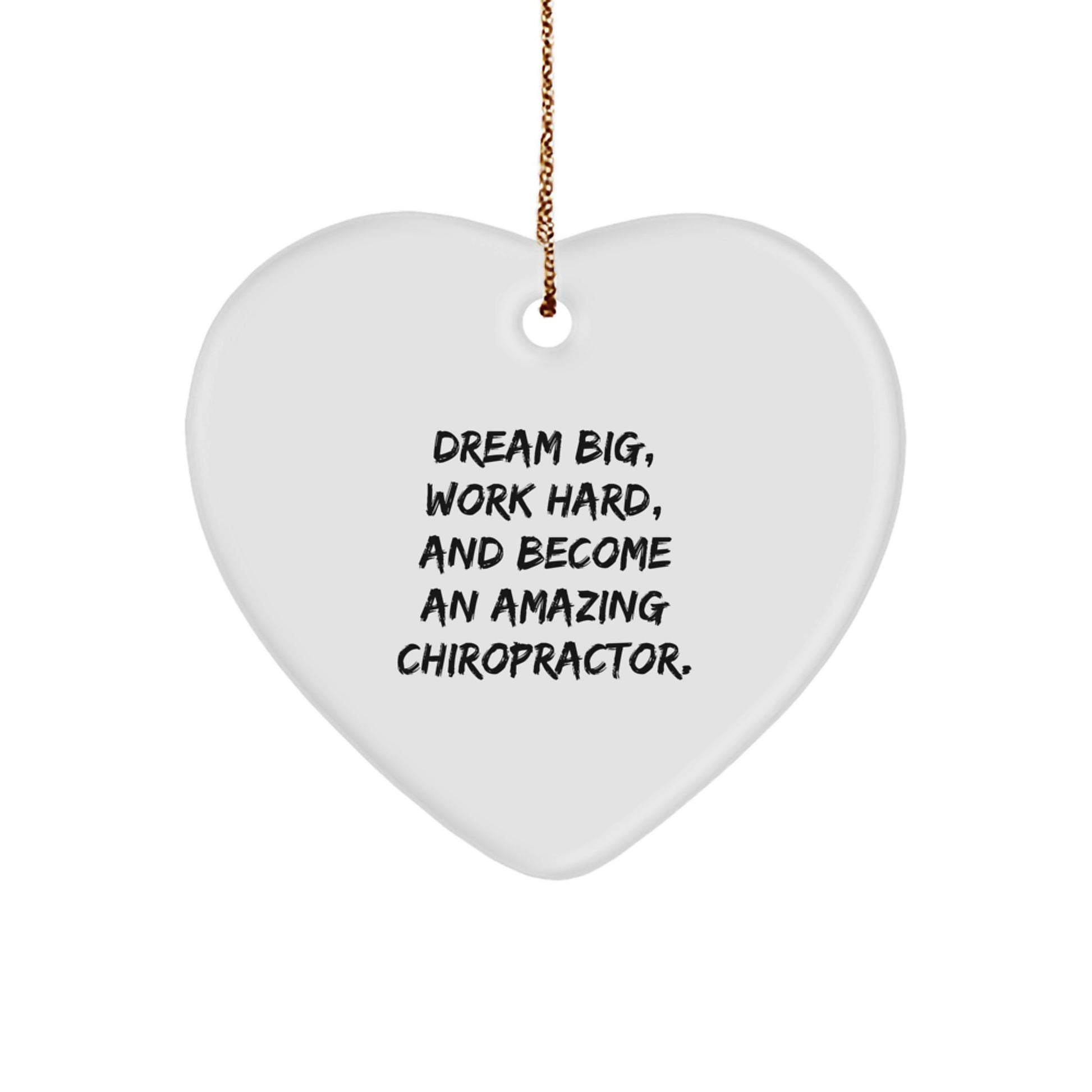 Chiropractor Heart Ornament Gifts from Men for Chiropractors - Funny Inspirational Christmas Unique Heart Shaped MDF Ornament with Gold Cord - Image 1