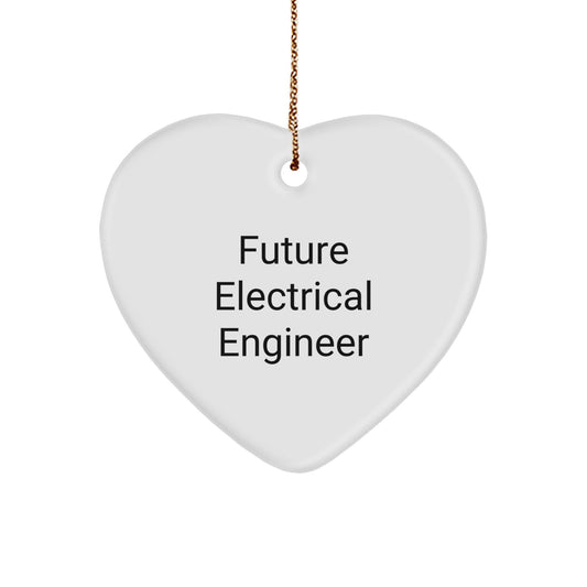 Funny Electrical Engineer Heart Ornament Gifts from Friends for Men - 'Future Electrical Engineer' Quote Christmas Unique Gifts - Image 1