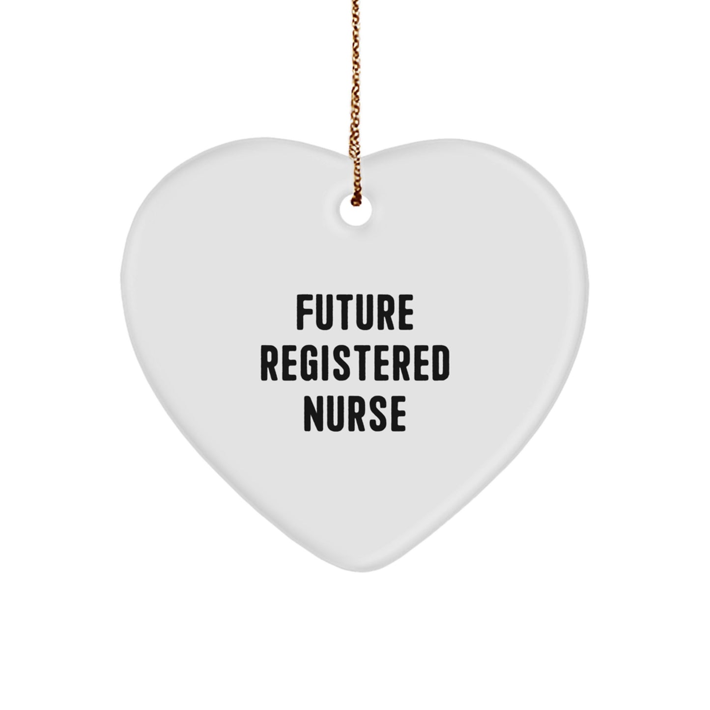 Funny Future Registered Nurse Gifts from Family, Heart Ornament for Christmas, Inspirational Quote - Gifts for Registered Nurse - Image 1
