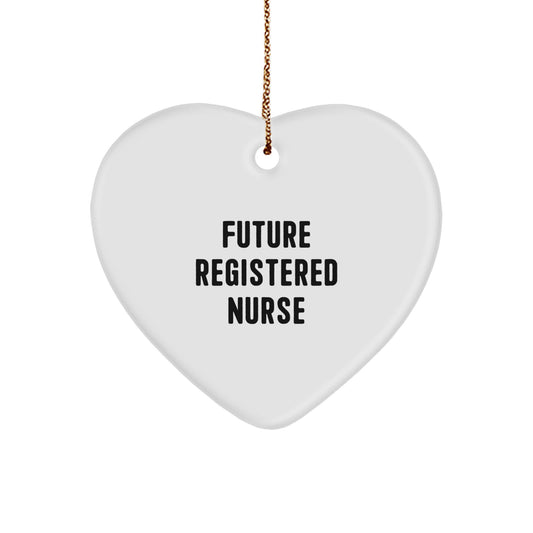 Funny Future Registered Nurse Gifts from Family, Heart Ornament for Christmas, Inspirational Quote - Gifts for Registered Nurse - Image 1