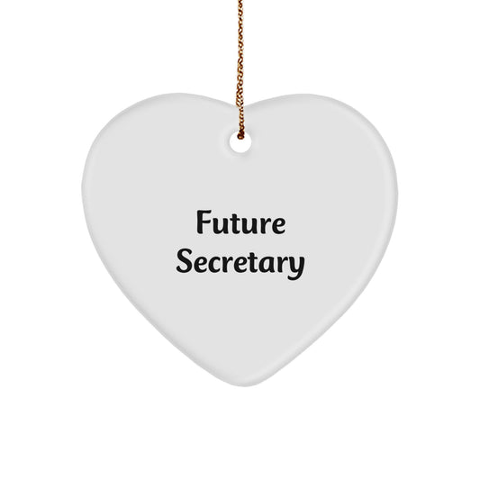 Funny Quote Gifts for Secretary, Secretary Heart Ornament, Future Secretary Christmas Unique Gifts from Men, Women, Friends, Coworkers, Family - Image 1