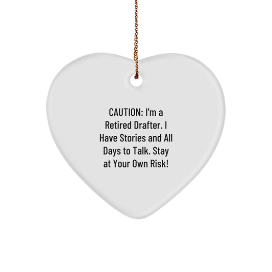 Funny Heart Ornament Gifts from Men to Friends - Drafter Retiree's Delightful Present - Christmas Unique Gifts for Drafter Lover - Image 1