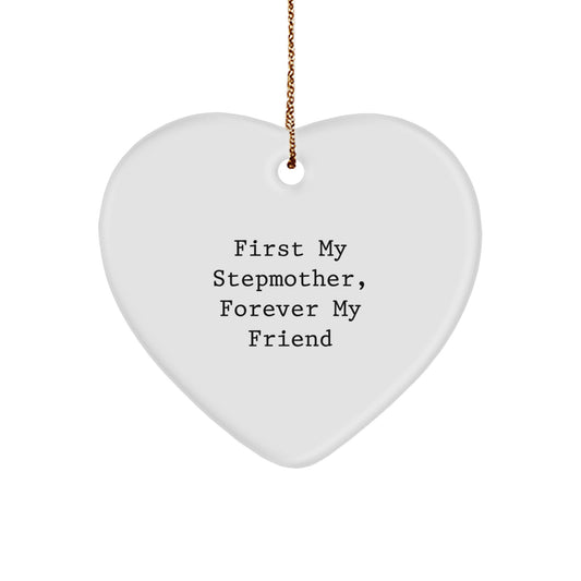 Funny Stepmother Heart Ornament Gifts from Family Members, Stepmom Quotes, Christmas Unique Gifts for Stepmothers - Image 1
