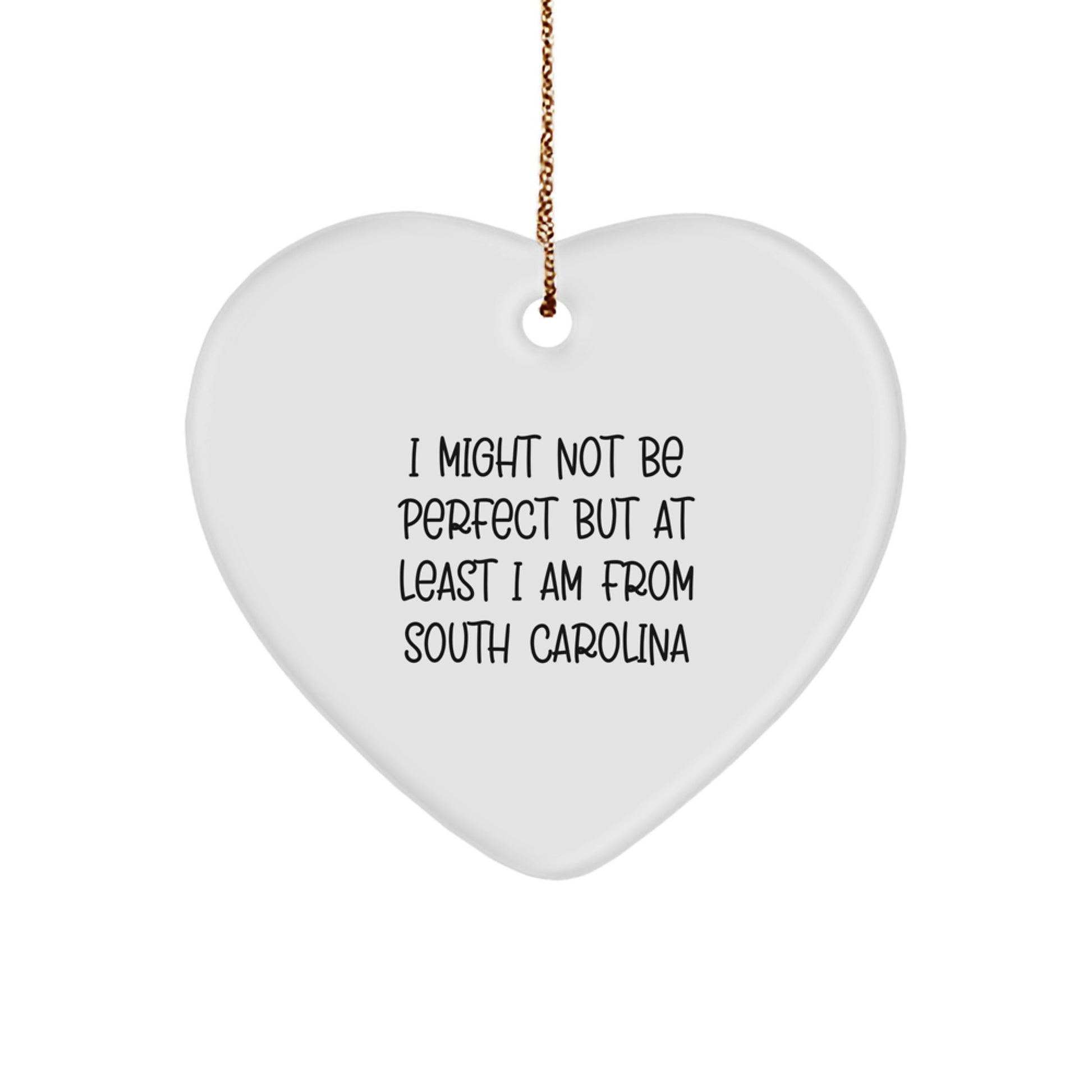Funny Gifts from South Carolina for Friends and Family - Cute South Carolina Heart Ornament for Christmas Unique Gifts - Image 1