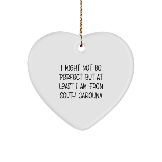 Funny Gifts from South Carolina for Friends and Family - Cute South Carolina Heart Ornament for Christmas Unique Gifts - Image 1