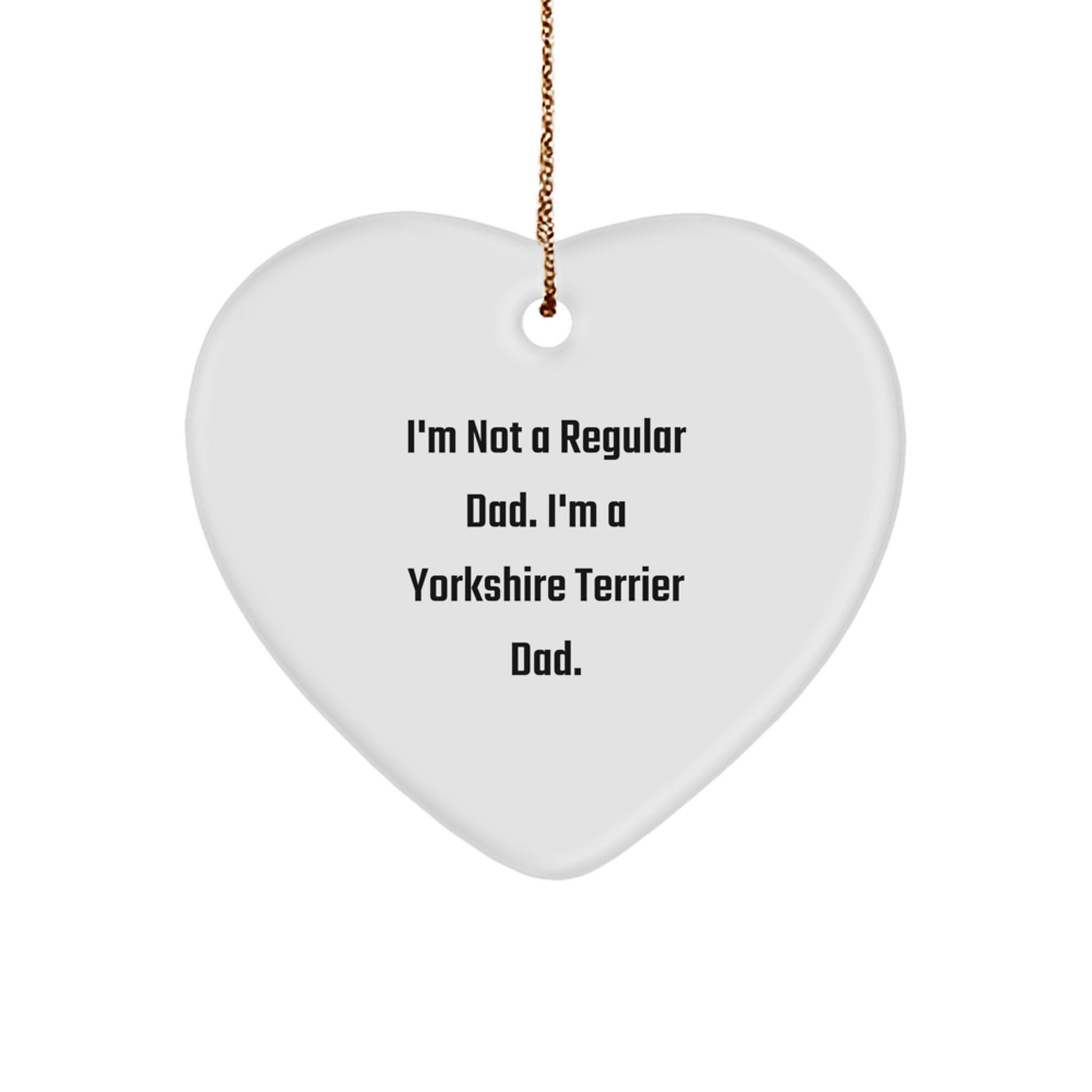 Funny Yorkshire Terrier Dog Dad Gifts for Men, Heart Ornament from Family to Family, Christmas Unique Gifts - Image 1
