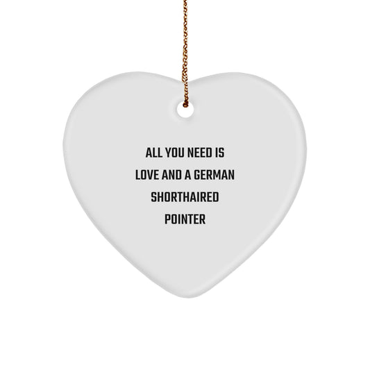 German Shorthaired Pointer Dog Gifts, Funny Quote Ornament for Christmas, Gifts from Friends or Family for Men Women, Heart-Shaped MDF Ornament for Home Decor