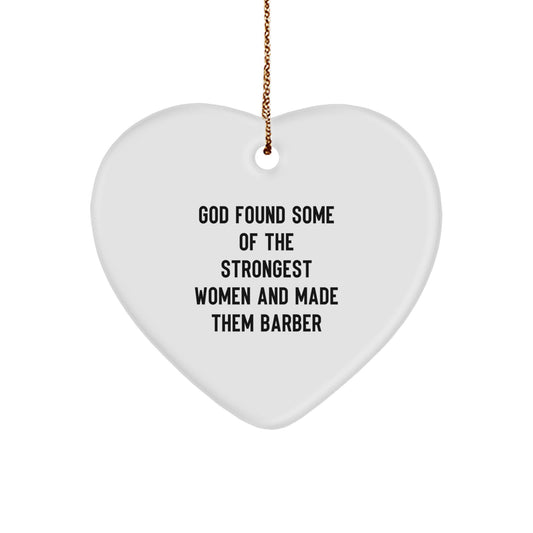 Funny Barber Heart Ornament Gifts from Men to Friends, Unique Christmas Unique Gifts for Barber Shop Owners, Heart Shaped Ornament - Image 1
