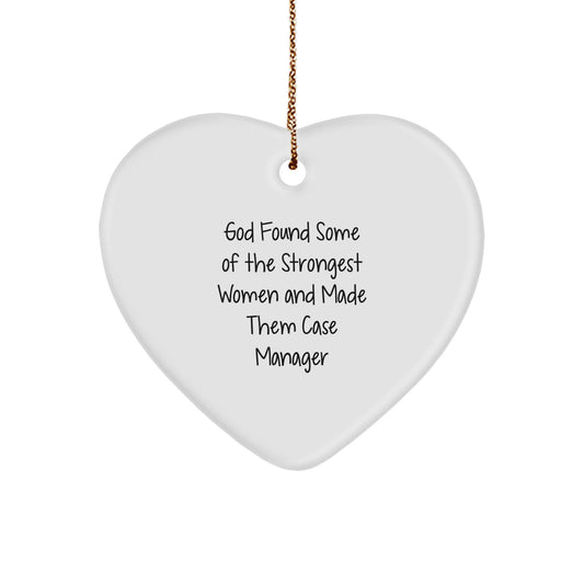 Funny Gifts for Case Manager, Heart Ornament, Inspirational Quote for Women, Christmas Unique Gifts from Friends, Women to Family Case Manager - Image 1