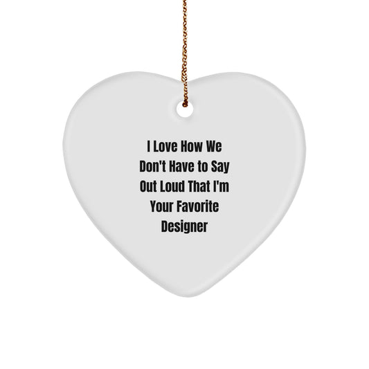 Designer Christmas Unique Gifts from Men, Women, Friends, Coworkers, or Family for Him, Her, or Anyone Who Loves Design, Heart Ornament - Image 1