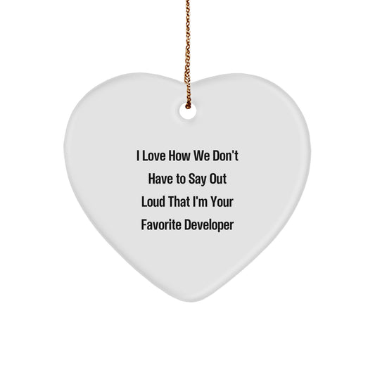 Funny Developer Gifts from Friends, Unique Heart Ornament for Favorite Developers, Christmas Unique Gifts - Image 1