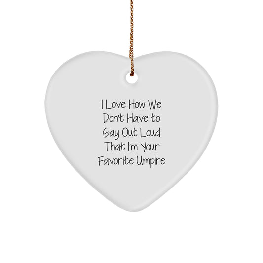 Funny Umpire Gifts from Men to Umpire, Heart Ornament for Christmas Unique Gifts - Image 1