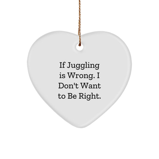 Funny Juggling Heart Ornament Gifts for Juggling Friends and Family - Christmas Unique Gifts from Men to Women - Image 1