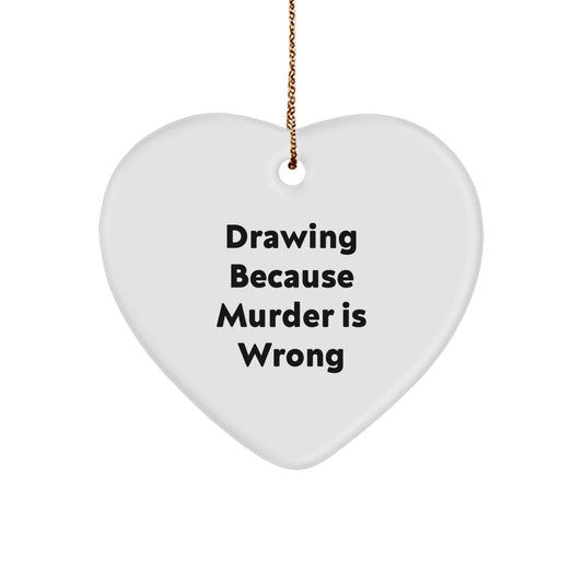 Funny Drawing Heart Ornament Gifts from Friends for Men, Unique Christmas Decorations - Image 1