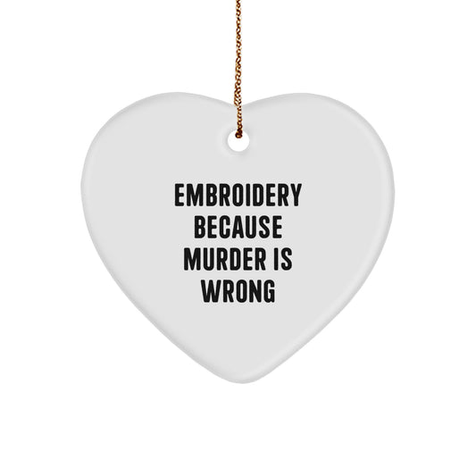 Funny Embroidery Heart Ornaments for Women Funny Gifts from Friends and Family for Christmas Unique - Image 1