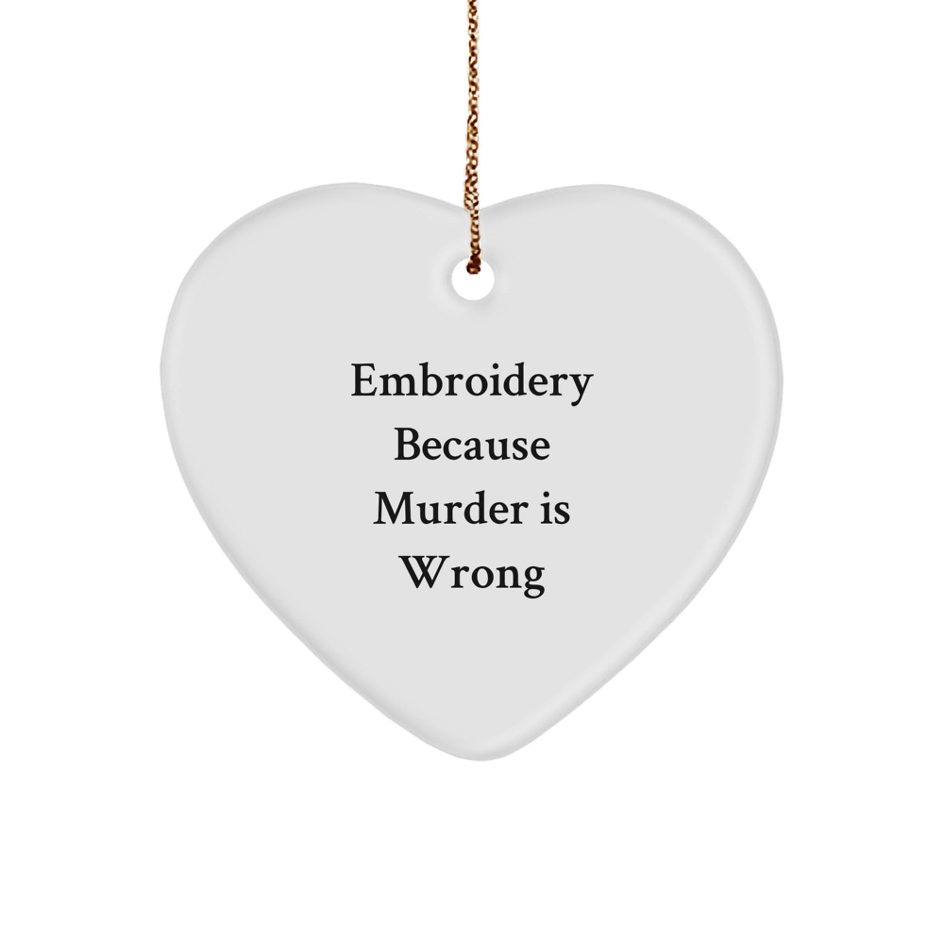 Funny Embroidery Heart Ornament Gifts from Men Friends for Women Embroidery Lovers on Christmas Unique Presents - Image 1