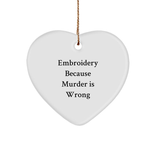 Funny Embroidery Heart Ornament Gifts from Men Friends for Women Embroidery Lovers on Christmas Unique Presents - Image 1