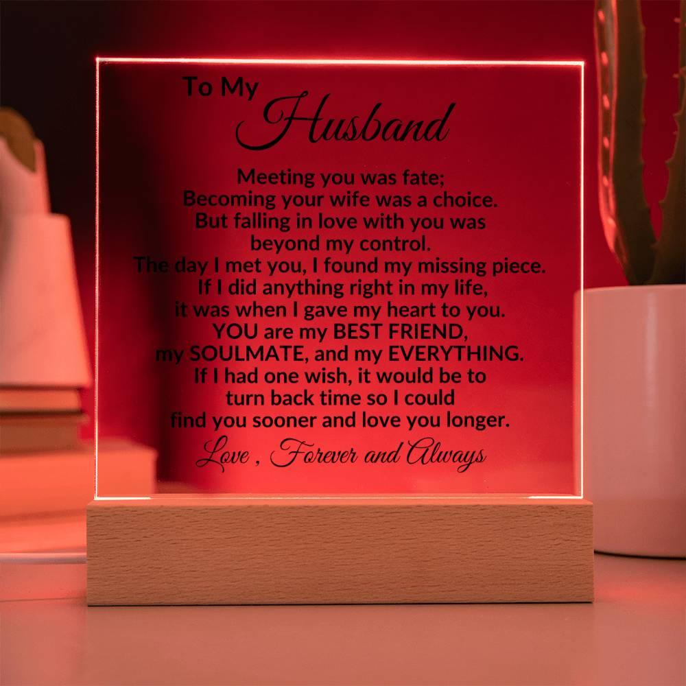 Heartfelt Gift for Husband - You are my Best Friend, My Soulmate, My Everything Anniversary Birthday Valentine Engraved Acrylic Plaque - Mallard Moon Gift Shop