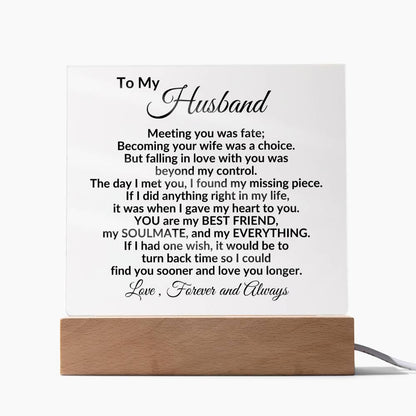 Heartfelt Gift for Husband - You are my Best Friend, My Soulmate, My Everything Anniversary Birthday Valentine Engraved Acrylic Plaque - Mallard Moon Gift Shop