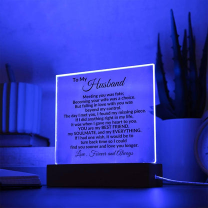 Heartfelt Gift for Husband - You are my Best Friend, My Soulmate, My Everything Anniversary Birthday Valentine Engraved Acrylic Plaque - Mallard Moon Gift Shop