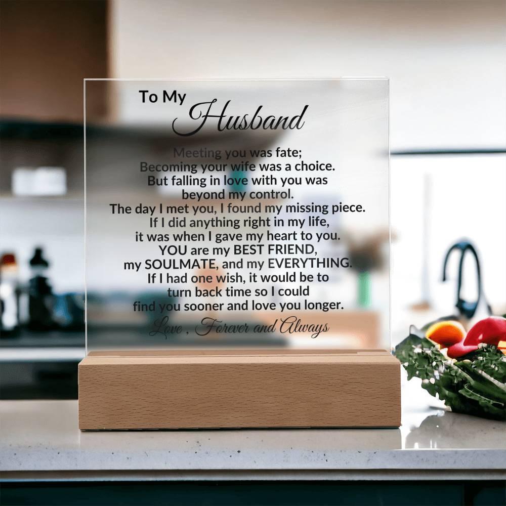 Heartfelt Gift for Husband - You are my Best Friend, My Soulmate, My Everything Anniversary Birthday Valentine Engraved Acrylic Plaque - Mallard Moon Gift Shop