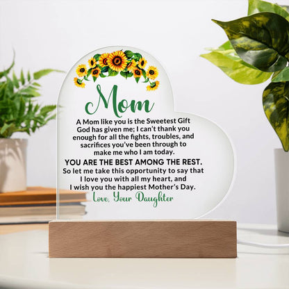 Heartfelt Gift for Mom - I Love You with All My Heart Personalized Acrylic Heart - Mallard Moon Gift Shop