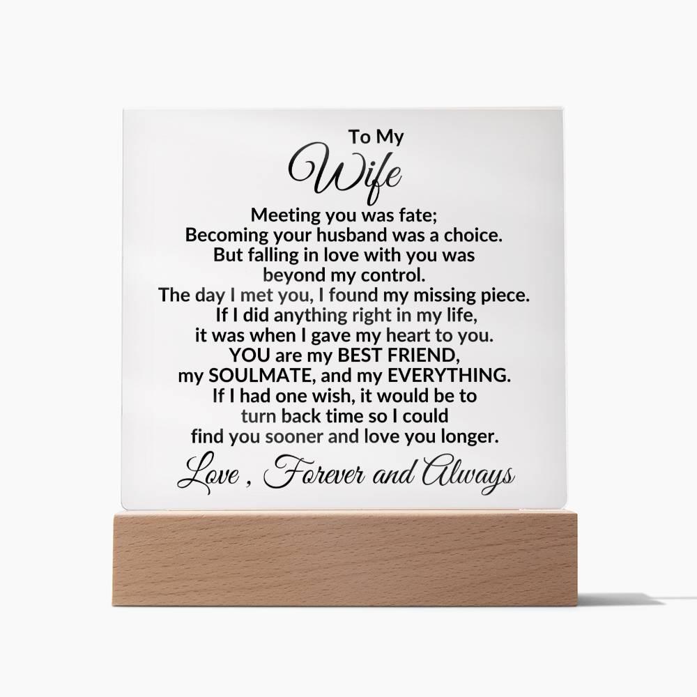 Heartfelt Gift for Wife You are My Best Friend, My Everything - Square Acrylic Plaque Personalized Birthday Anniversary Valentine Holiday - Mallard Moon Gift Shop